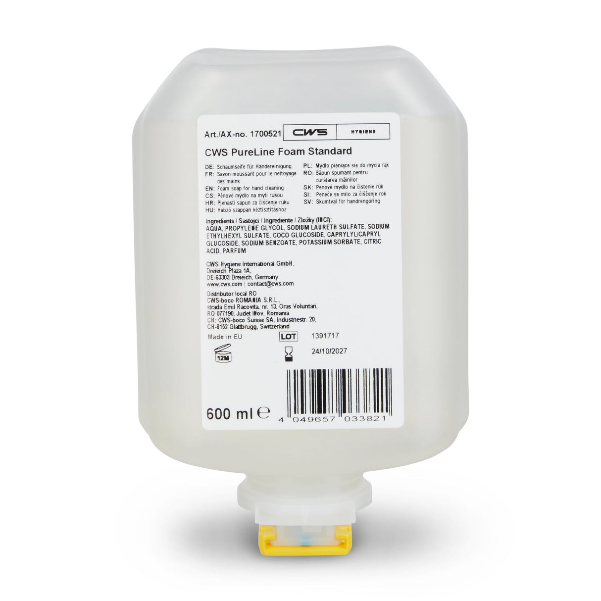 CWS PureLine Foam Standaard fles van 600ml