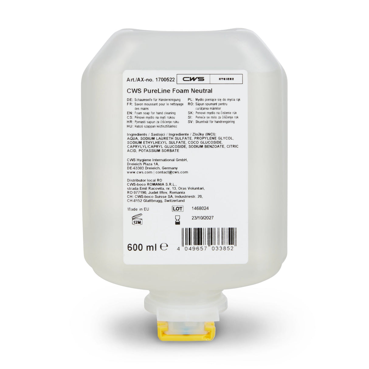 CWS PureLine Foam Neutraal flesje van 600ml