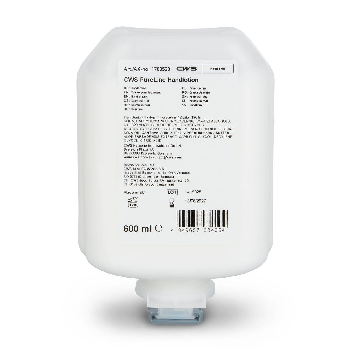 CWS PureLine handlotionfles 600 ml