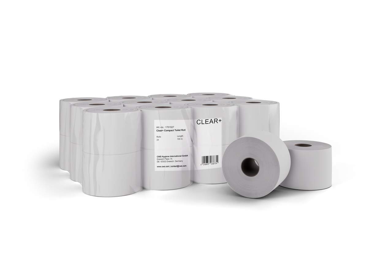Clear+ Compact Toiletpapier, Rol 2-laags 100 m