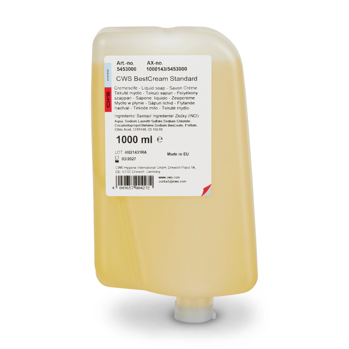 CWS ParadiseLine zeepcrème Best Cream Standaard 1000 ml.