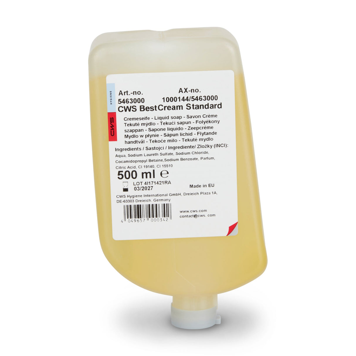 CWS ParadiseLine zeepcrème Best Cream Standaard 500 ml.