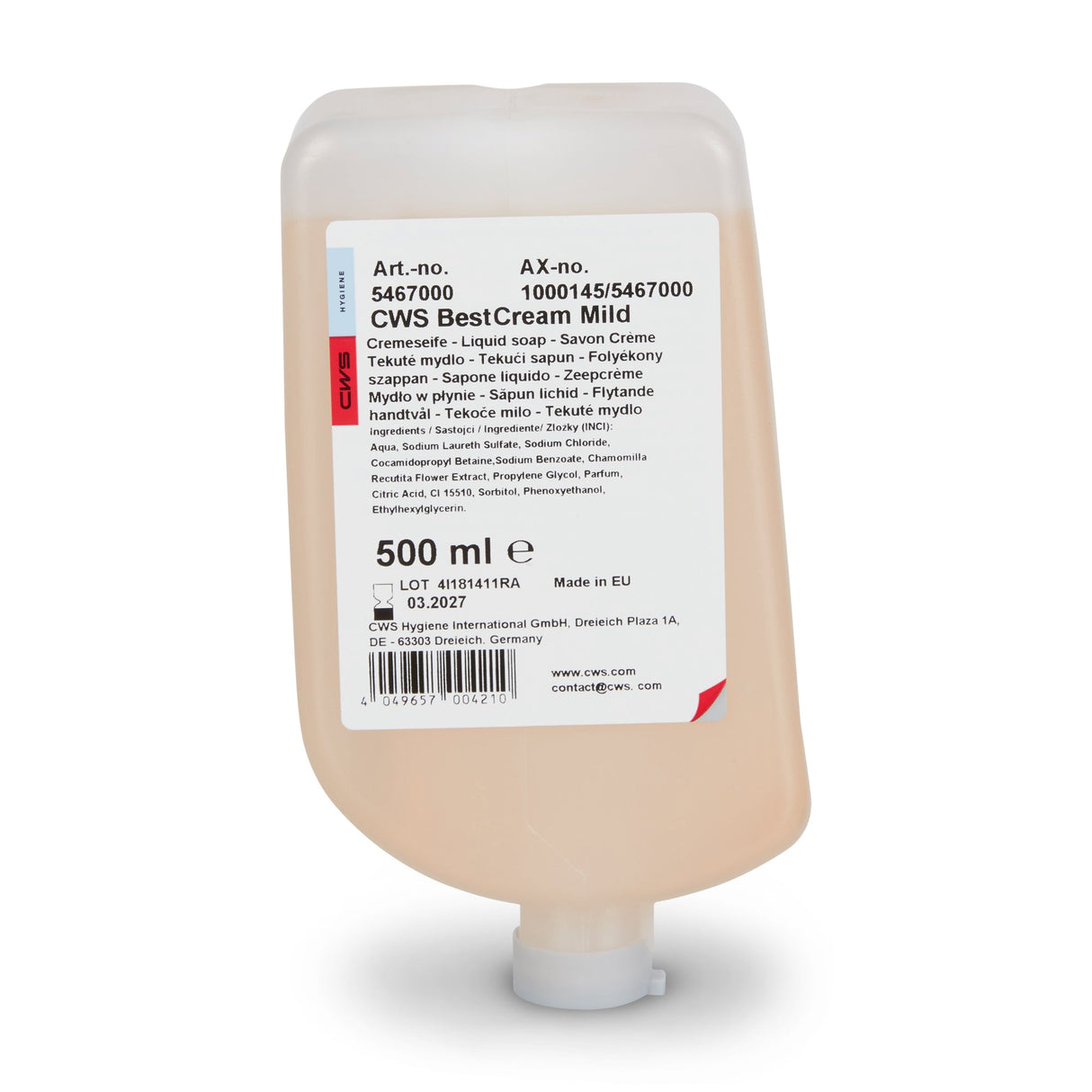 CWS ParadiseLine Zeep Crème Best Crème Mild 500 ml.