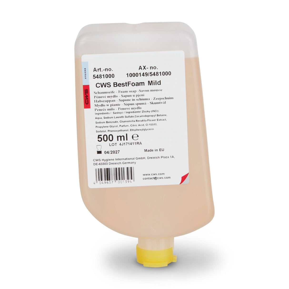 CWS ParadiseLine zeepschuim Best Foam Mild 500 ml.