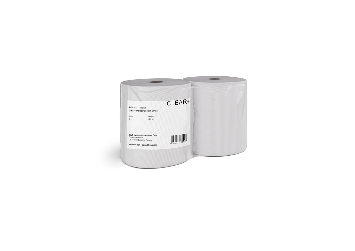 Clear+ Industriële Papierrol wit