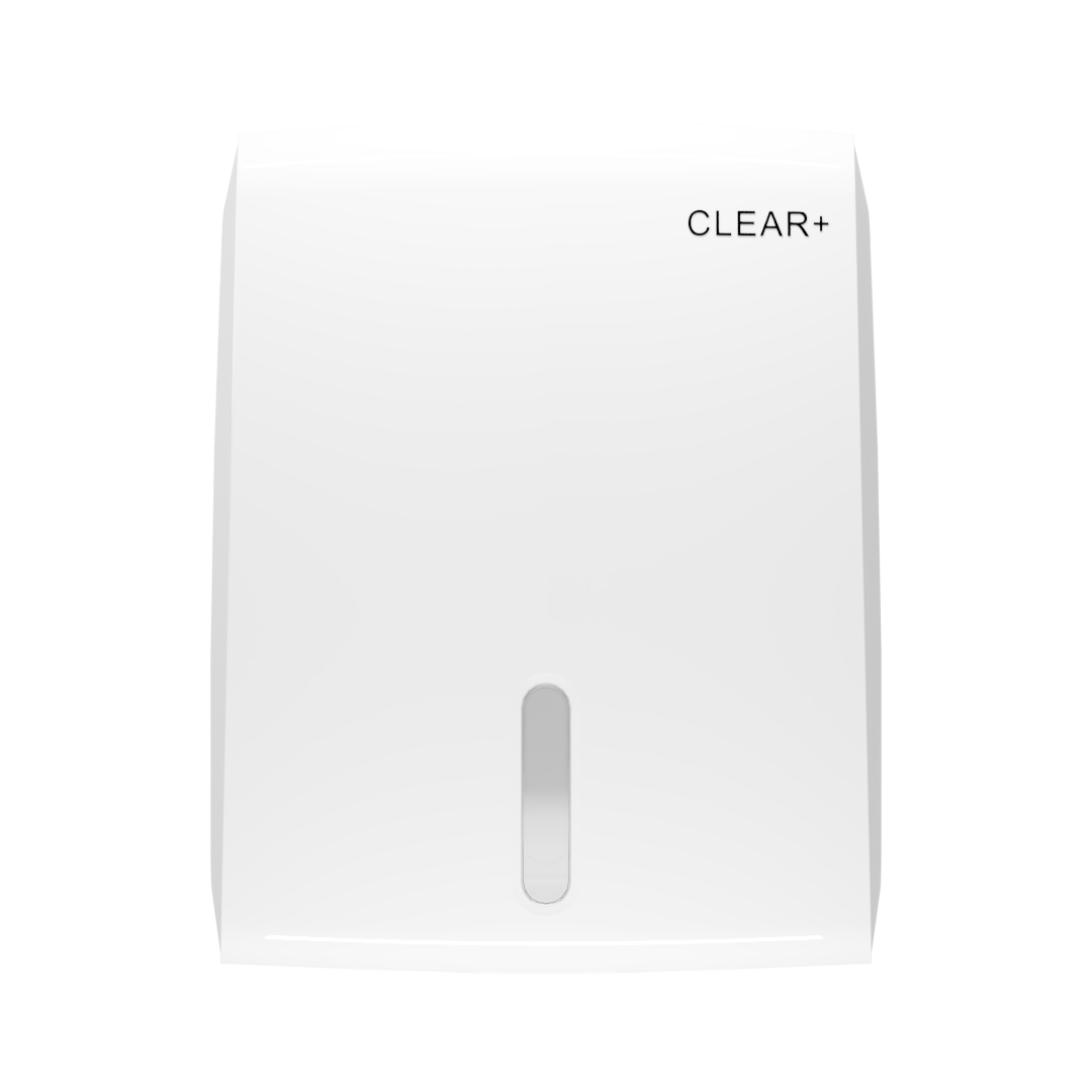 Clear+  Vouw Handdoek Dispenser wit
