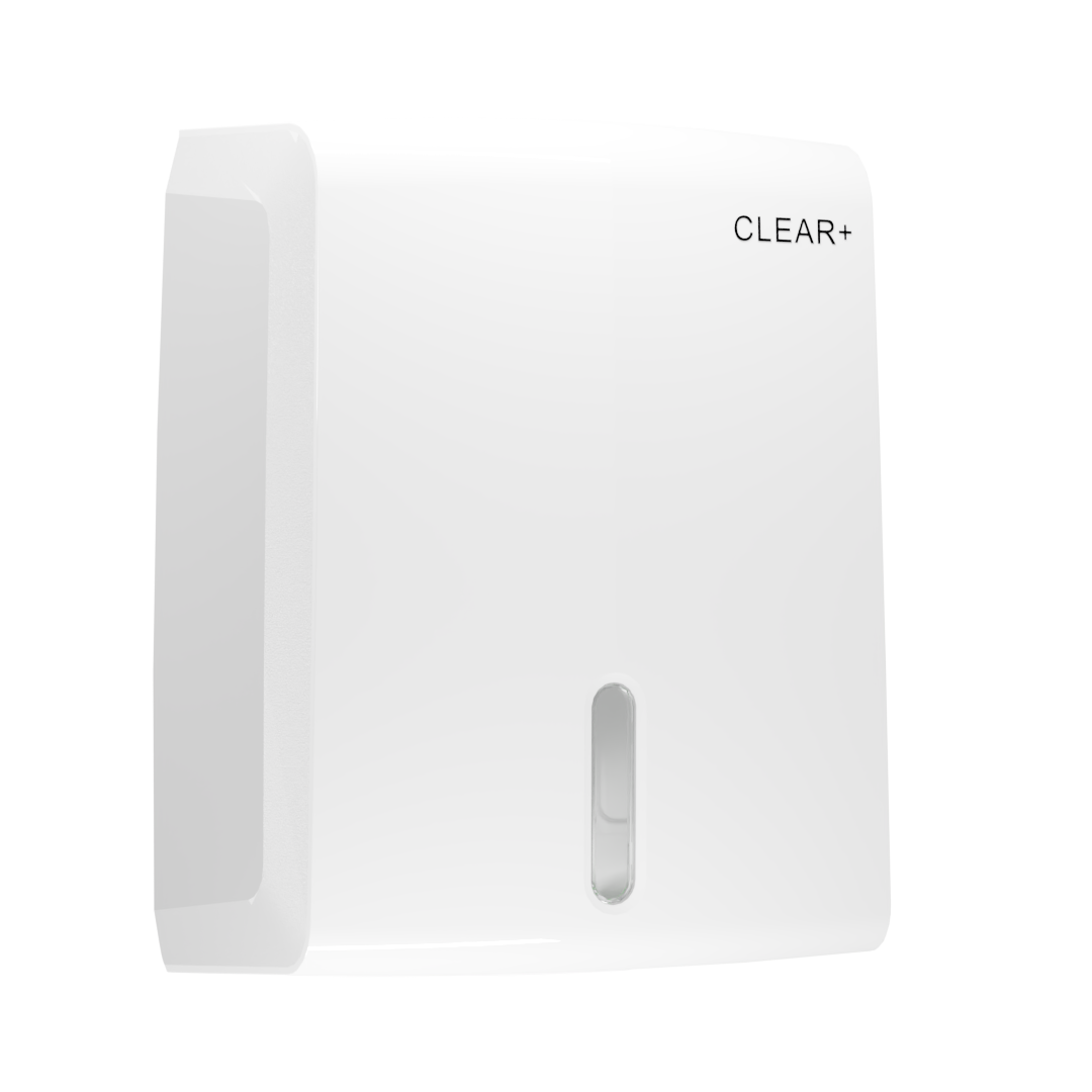 Clear+  Vouw Handdoek Dispenser wit