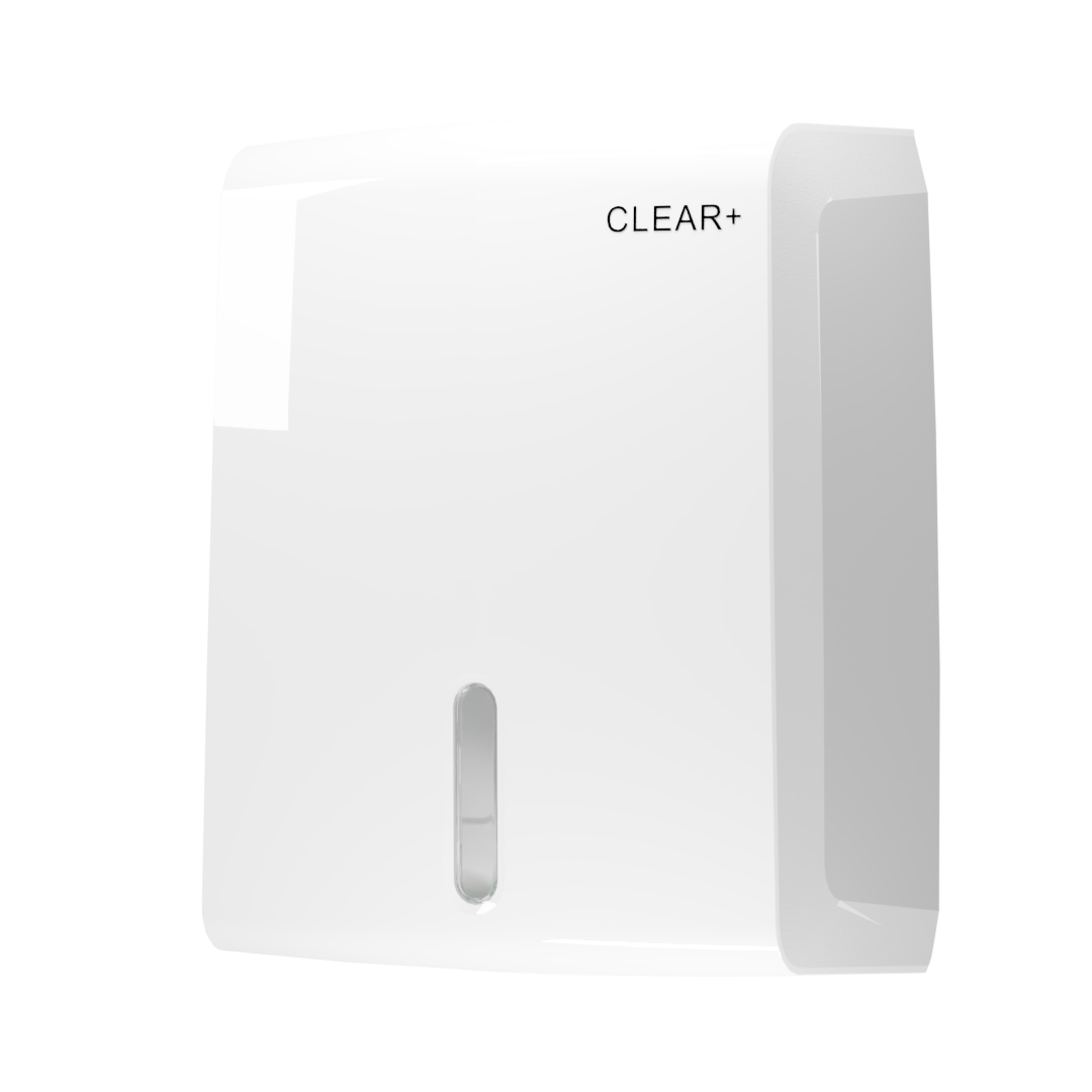 Clear+  Vouw Handdoek Dispenser wit