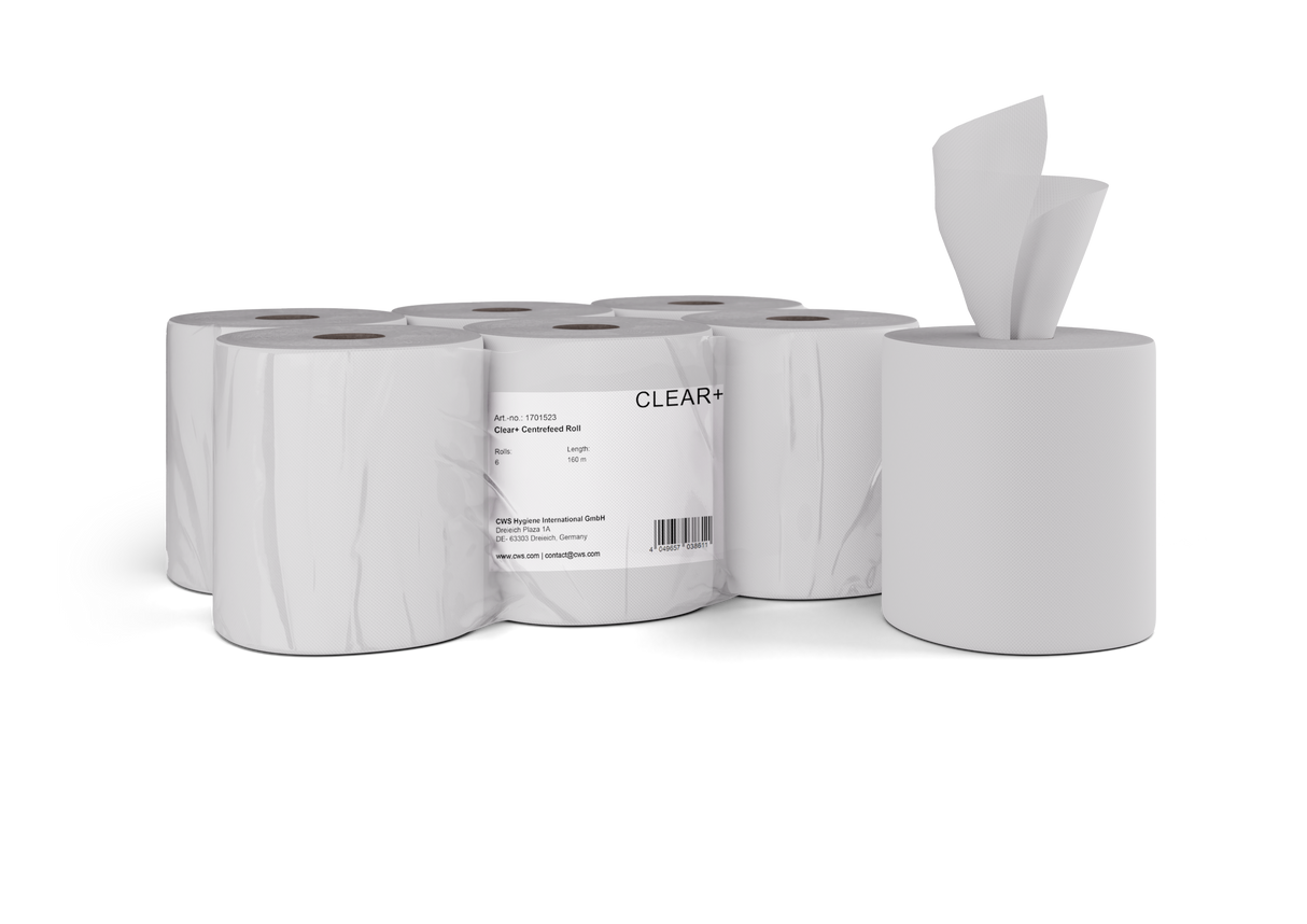 Clear+ Centerfeed Papierrol, 2-laags 160 m